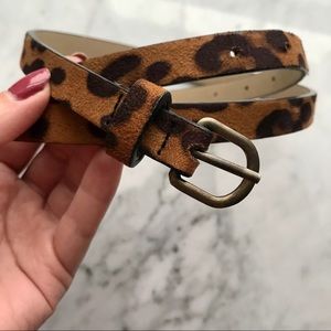 Leopard Skinny Belt